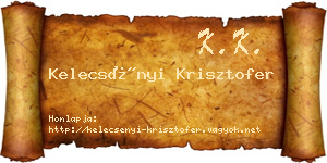 Kelecsényi Krisztofer névjegykártya