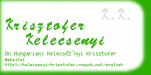 krisztofer kelecsenyi business card